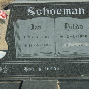 SCHOEMAN Jan 1917-1996 &amp; Hilda 1930-2010