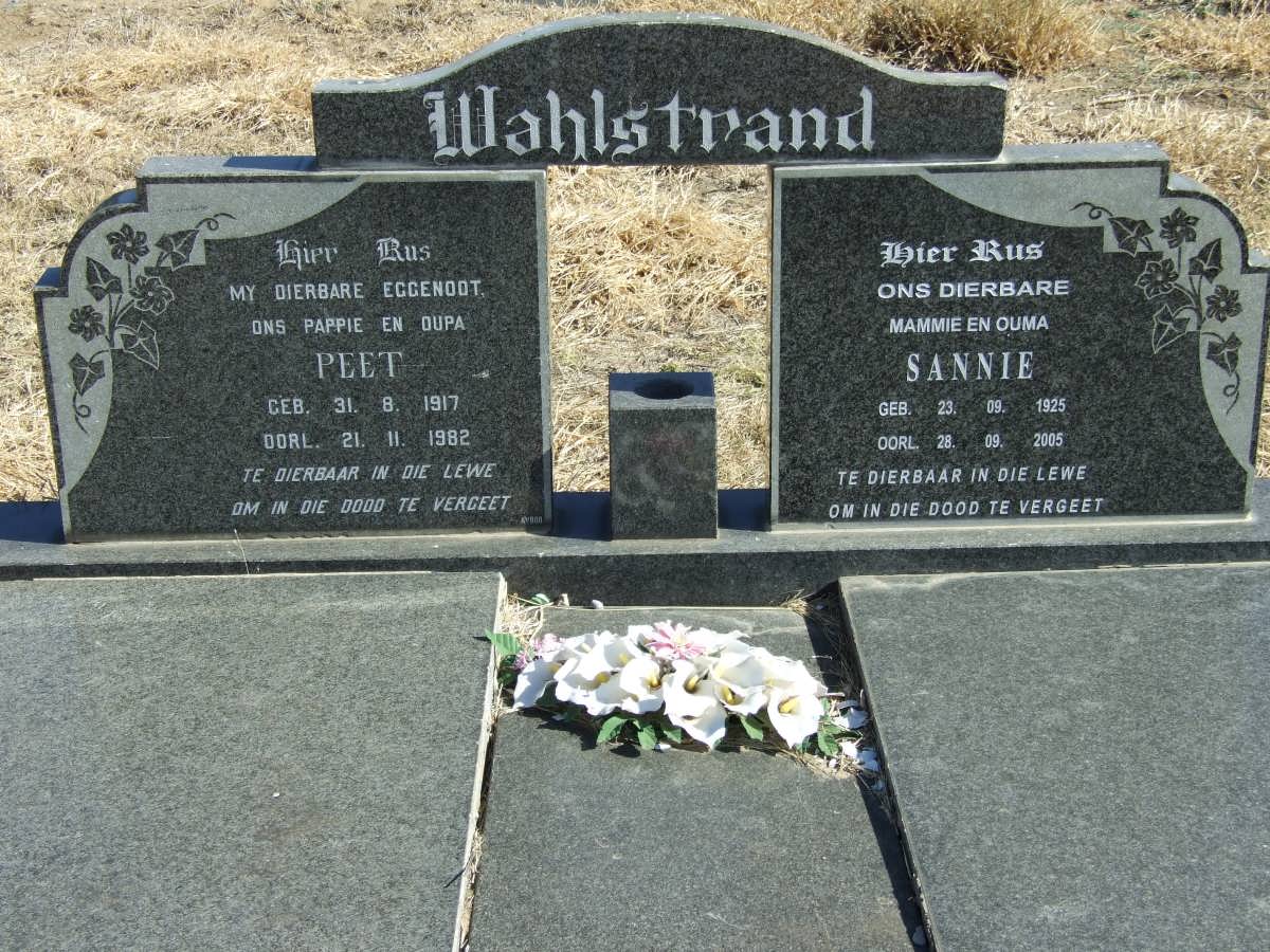 WAHLSTRAND Peet 1917-1982 &amp; Sannie 1925-2005