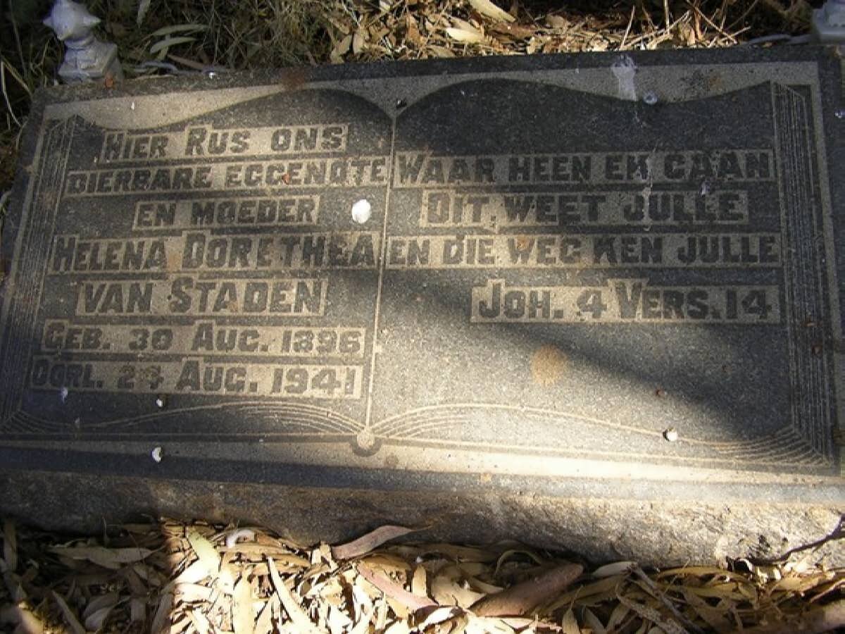 STADEN Helena Dorethea, van 1896-1941