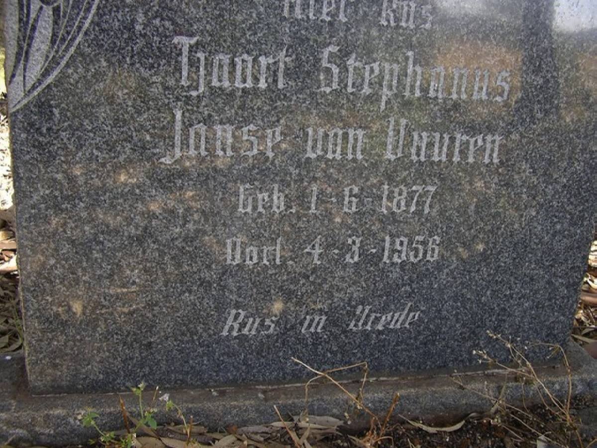 VUUREN Tjaart Stephanus, Janse van 1877-1956