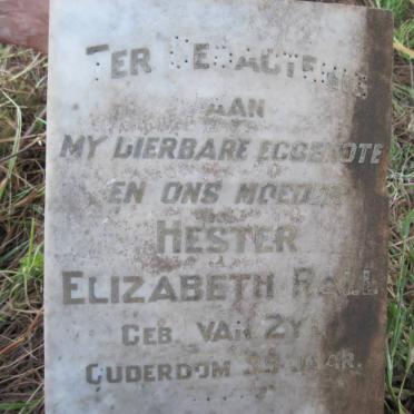 RALL Hester Elizabeth nee VAN ZYL 