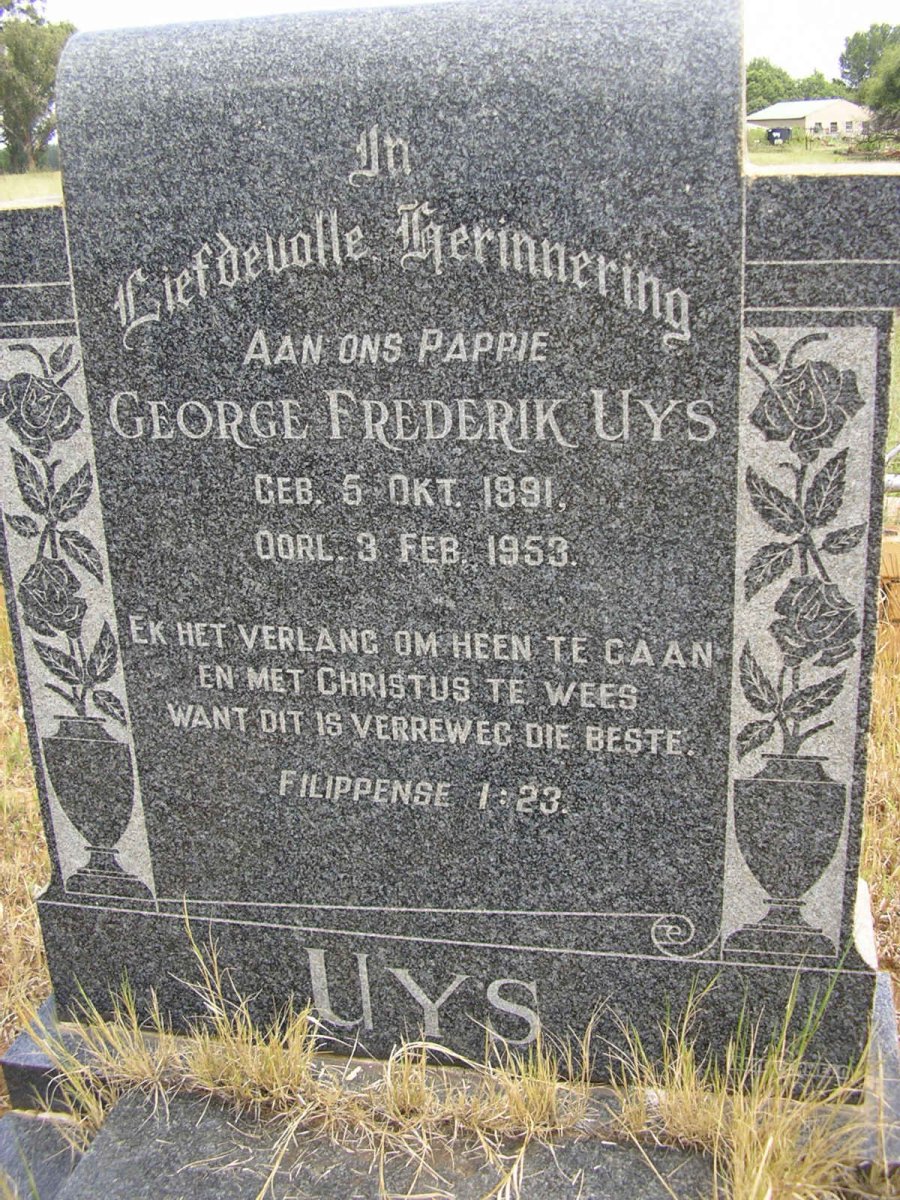 UYS George Frederik 1891-1953