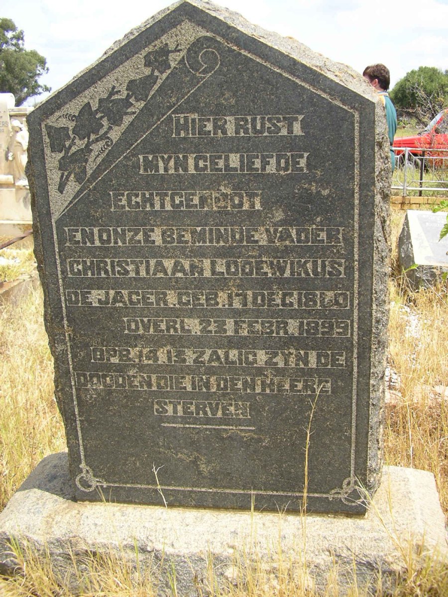 JAGER Christiaan Lodewikus, de 18?0-1899