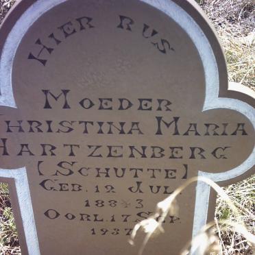 HARTZENBERG Christina Maria nee SCHUTTE  1883-1937
