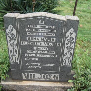 VILJOEN Anna Maria Elizabeth nee MALAN 1885-1972