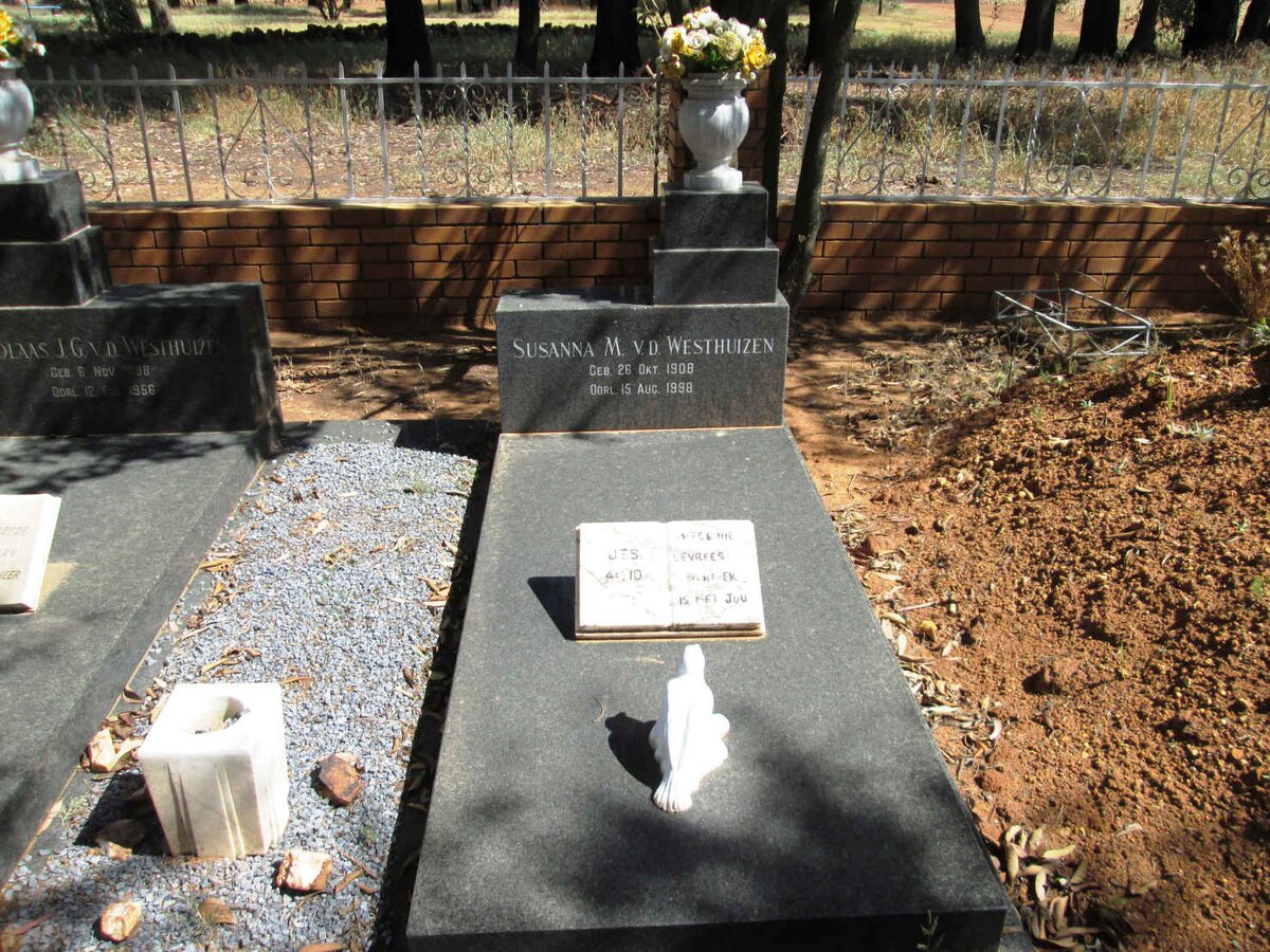 WESTHUIZEN Susanna M., v.d. nee MULLER 1908-1998