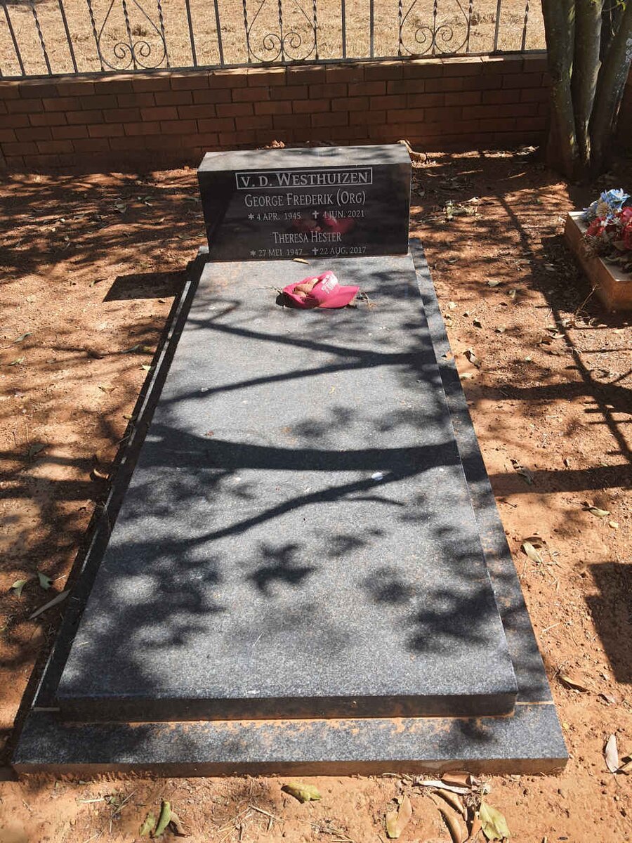 WESTHUIZEN George Frederik, van der 1945-2021 & Theresa Hester 1947-2017