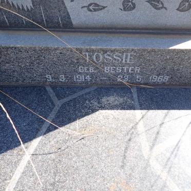 ? Tossie nee BESTER 1914-1968