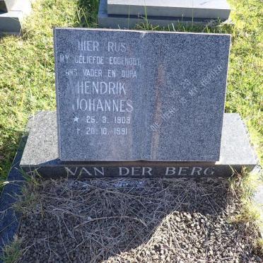 BERG Hendrik Johannes, van der 1909-1991