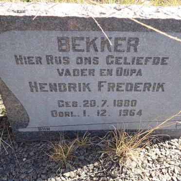 BEKKER Hendrik Frederik 1880-1964