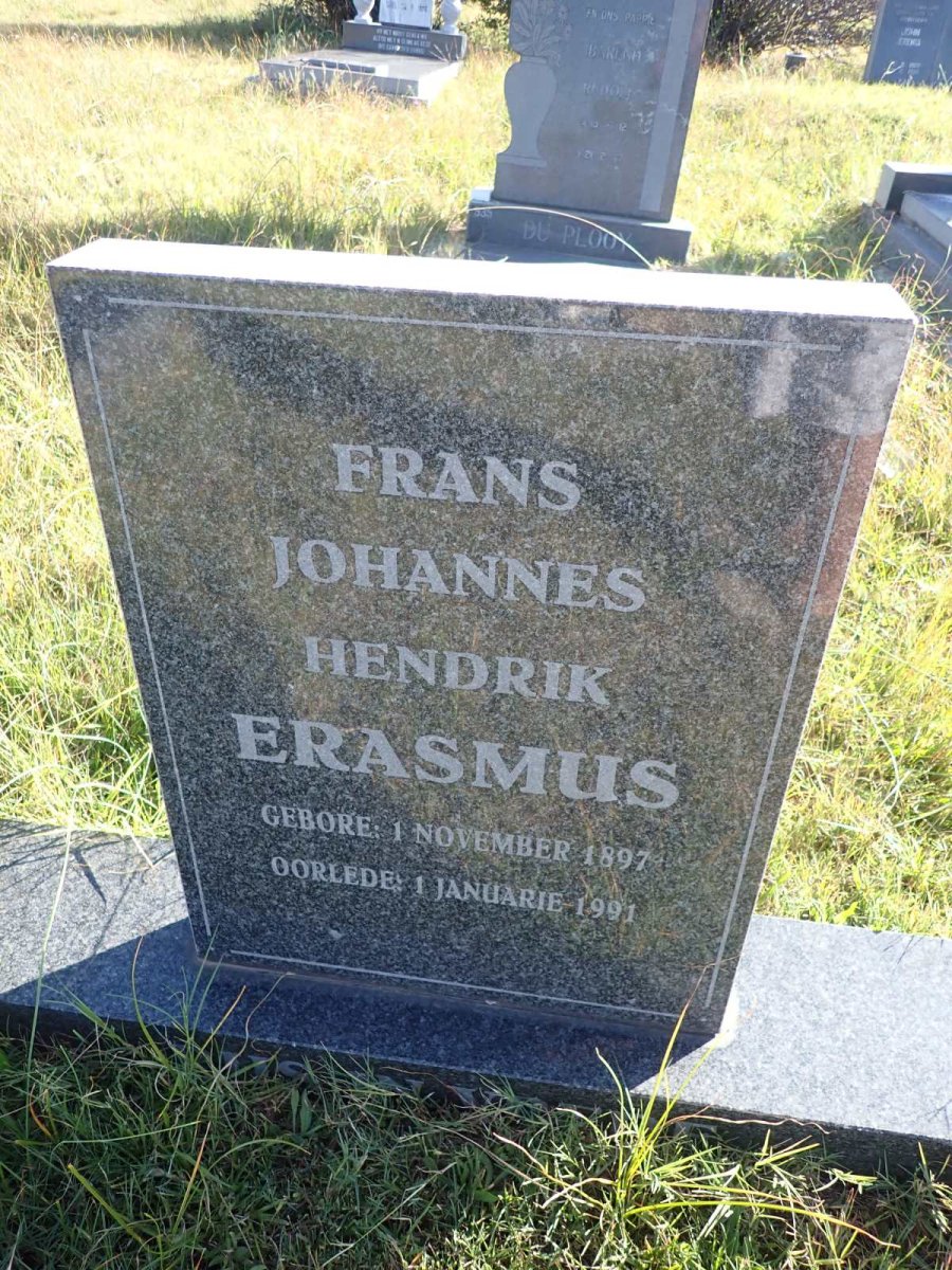 ERASMUS Frans Johannes Hendrik 1897-1991