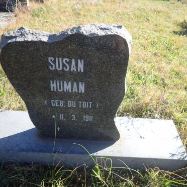 HUMAN Susan nee DU TOIT 1911-