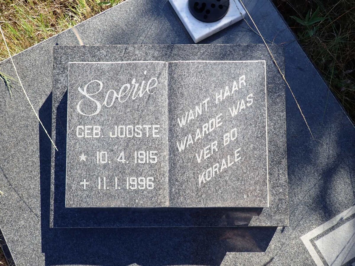 JOOSTE Soerie 1915-1996