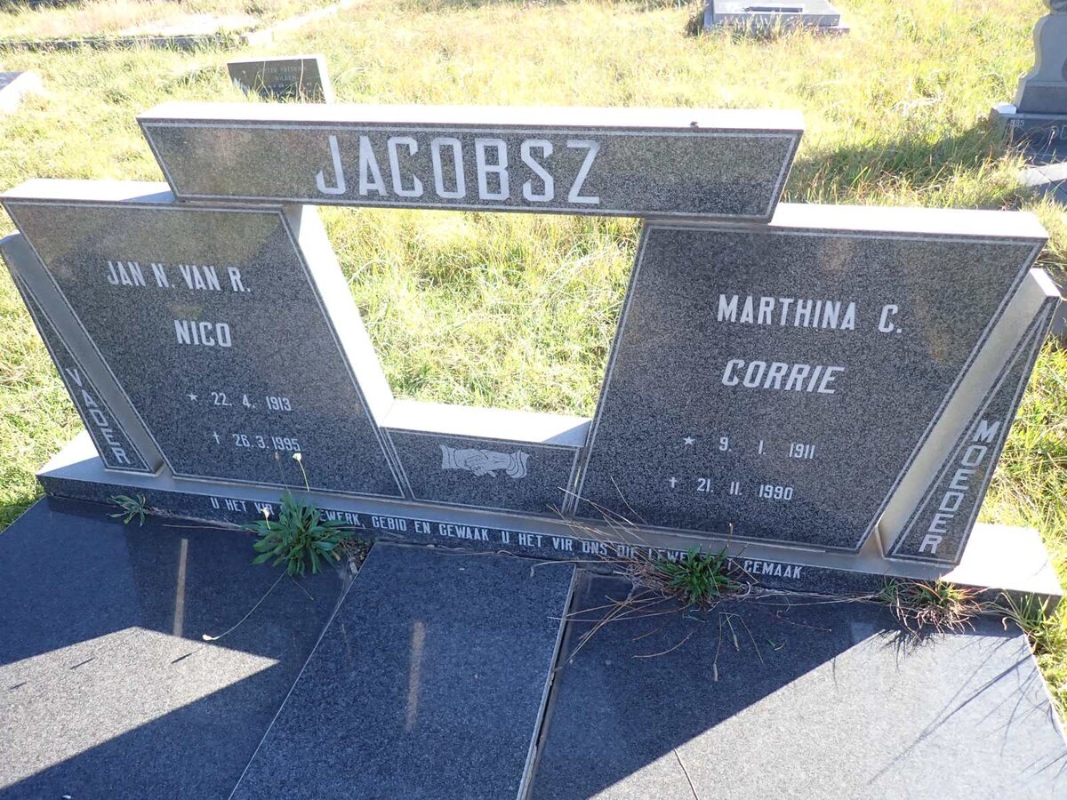 JACOBSZ Jan N. Van R. 1913-1995 & Marthina C. 1911-1990