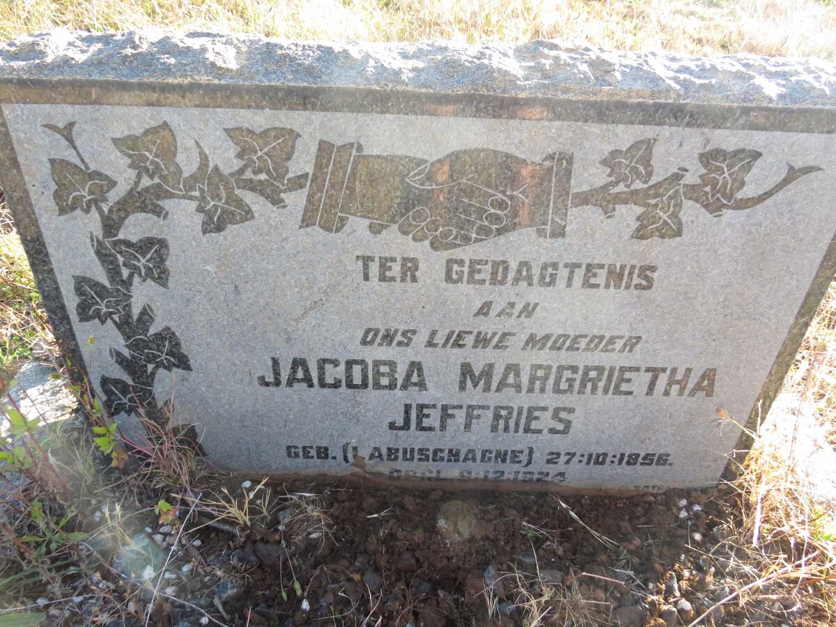 JEFFRIES Jacoba Margrietha nee LABUSCHAGNE 1856-1926