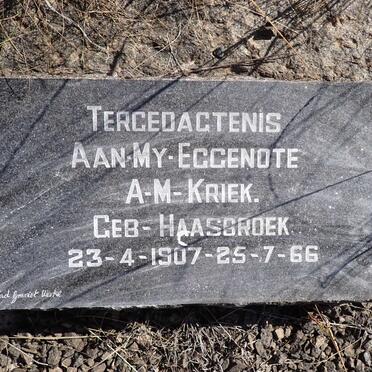KRIEK A.M. nee HAASBROEK 1907-1966