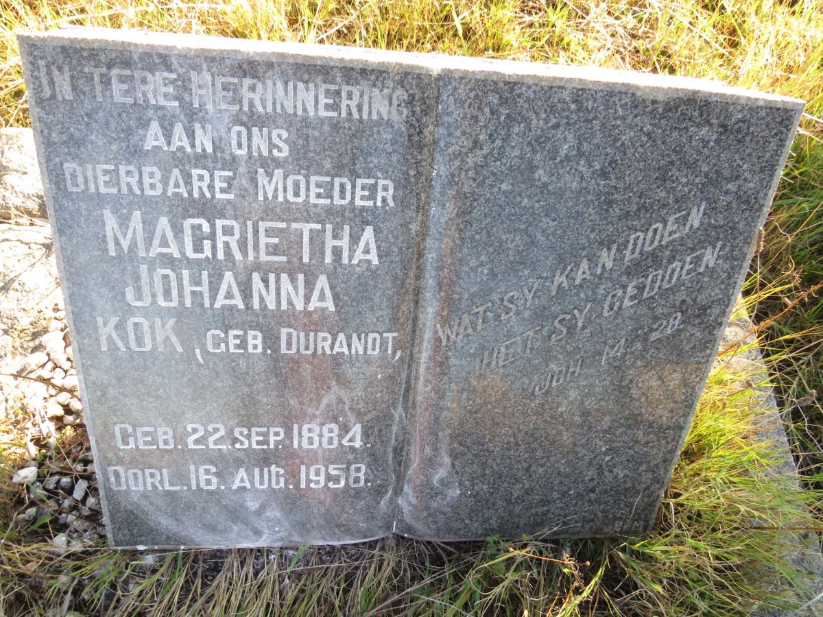 KOK Magrietha Johanna nee DURANDT 1884-1958