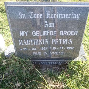 MERWE Marthinus Petrus, van der 1929-1997