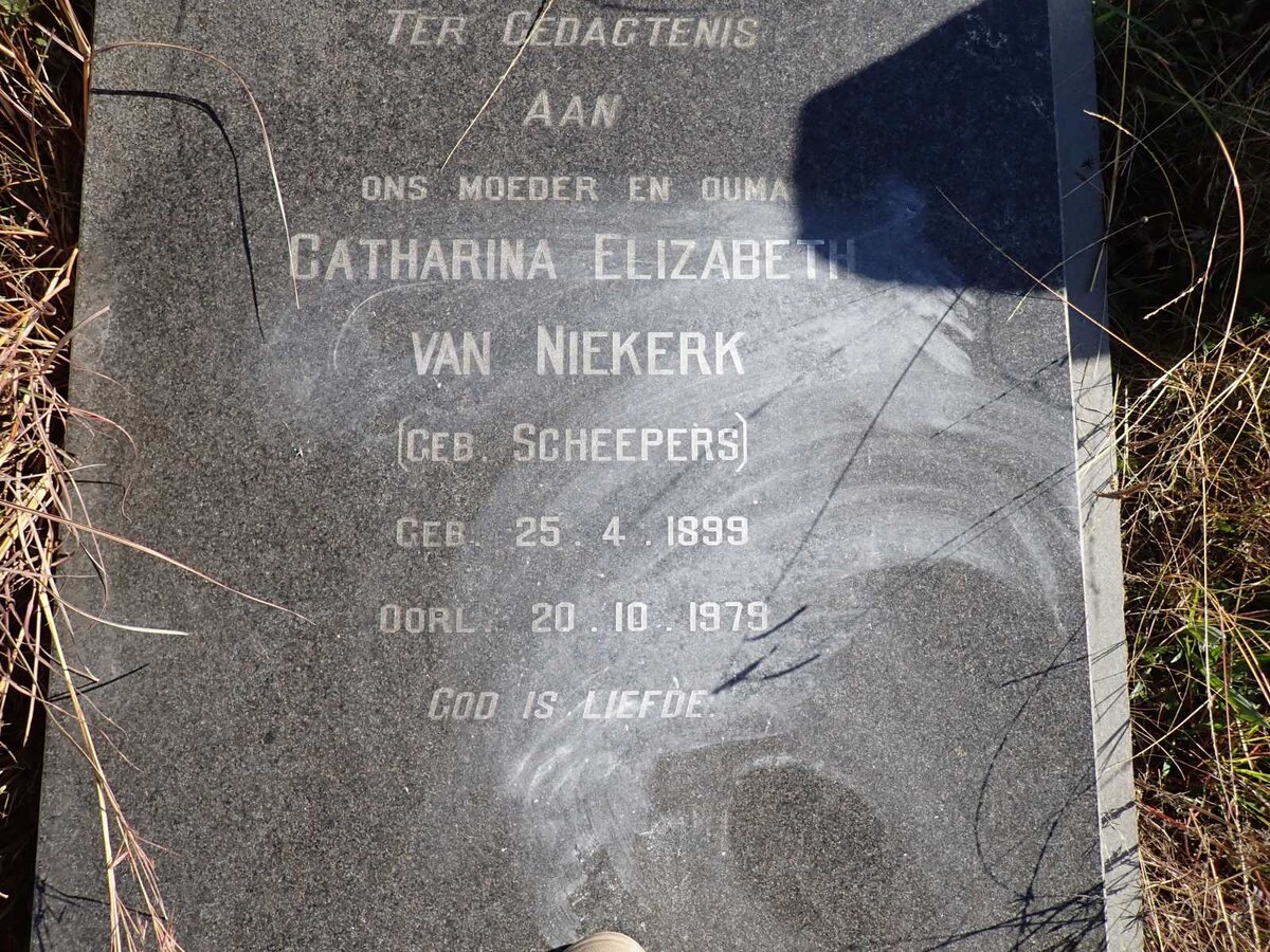 NIEKERK Catharina Elizabeth, van nee SCHEEPERS 1899-1979