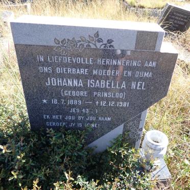 NEL Johanna Isabella nee PRINSLOO 1889-1981