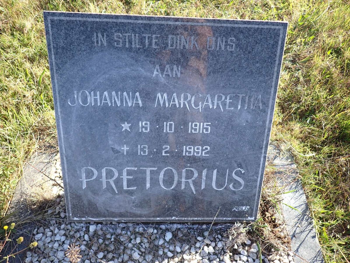 PRETORIUS Johanna Margaretha 1915-1992