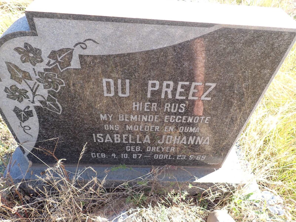 PREEZ Isabella Johanna, du nee DREYER 1887-1969