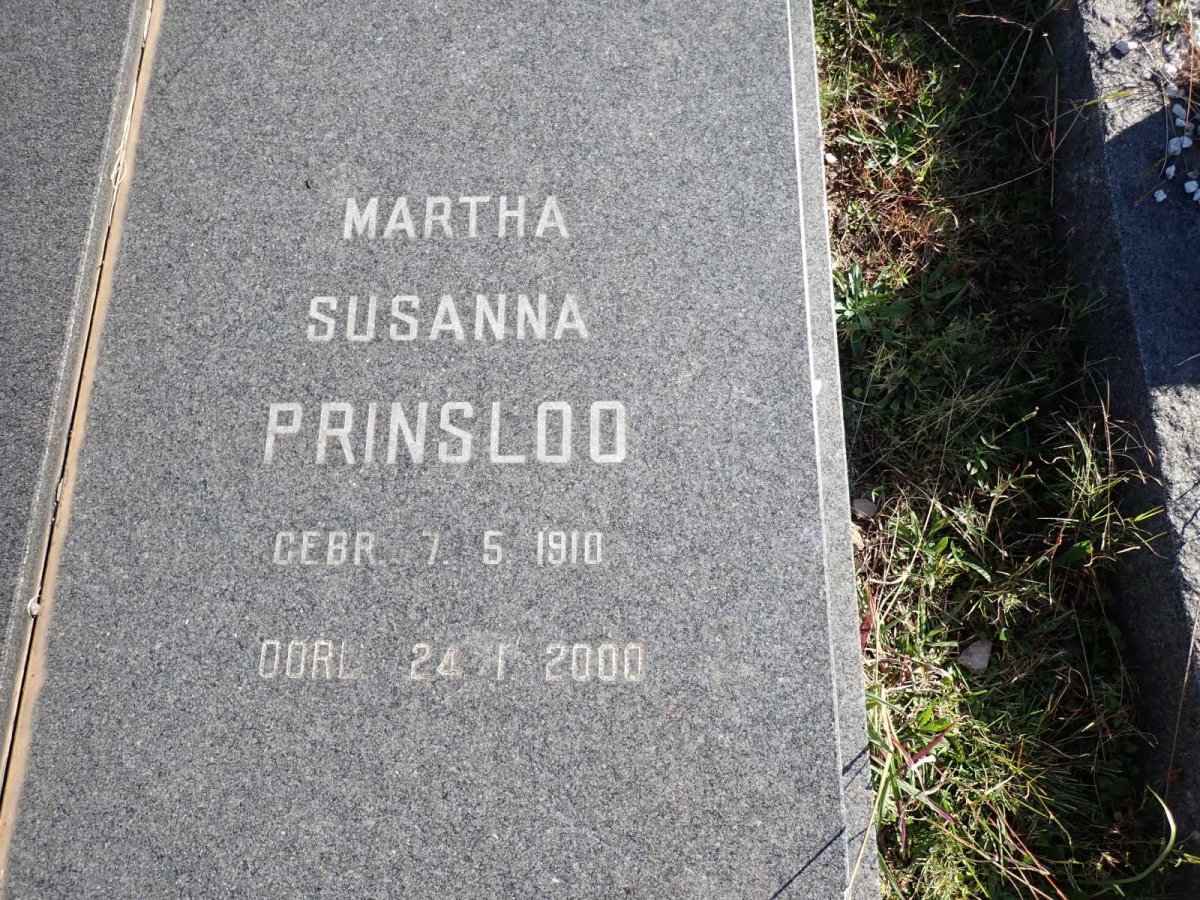 PRINSLOO Martha Susanna 1910-2000