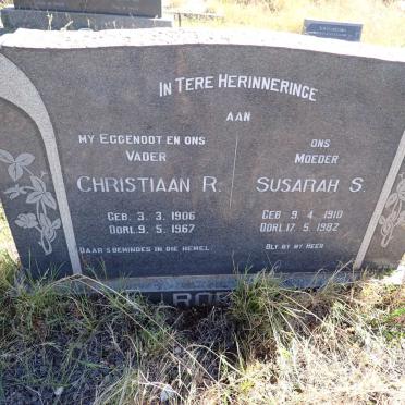 ROETS Christiaan R. 1906-1967 & Susarah S. 1910-1982