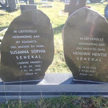SENEKAL Hendrik Hentie 1950-2021 & Susanna Sophia KRAMER 1956-2008