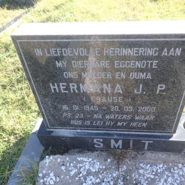 SMIT Hermana J.P. nee CRAUSE 1945-2000