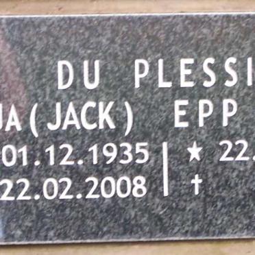 PLESSIS J.A., du  1935-2008 &amp; E.P.P. 1939-