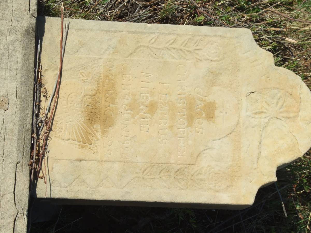 MIENIE Jacob Christoffel Petrus 1921-1922