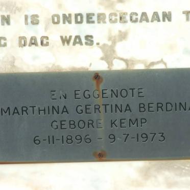 OLIVIER Marthina Gertina Berdina nee KEMP 1896-1973