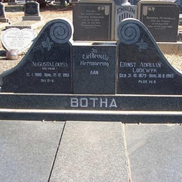 BOTHA Ernst Adriaan Lodewyk 1879-1965 &amp; Augusta Louisa KOLBE 1880-1961