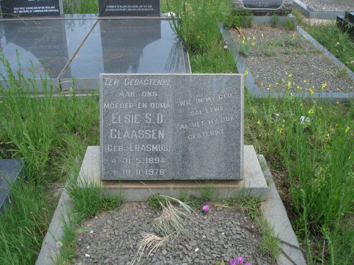 CLAASSEN Elsie S.D. nee ERASMUS 1894-1976