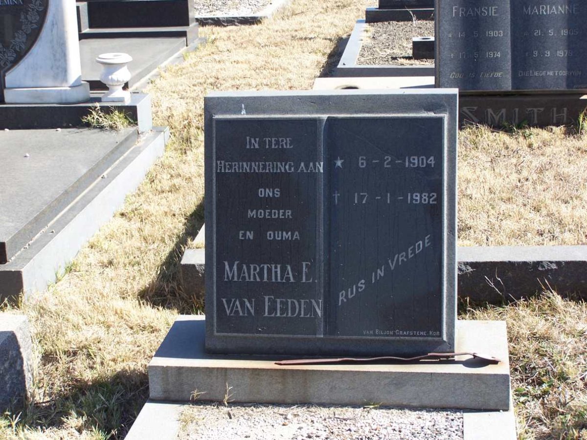 EEDEN Martha E., van 1904-1982