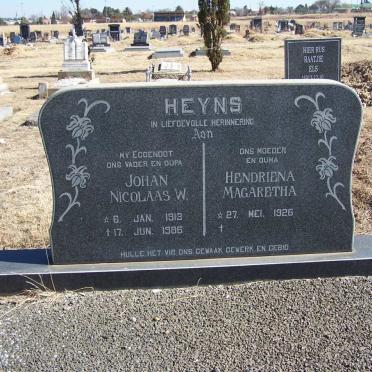 HEYNS Johan Nicolaas W. 1913-1986 &amp; Hendriena Margaretha 1926-