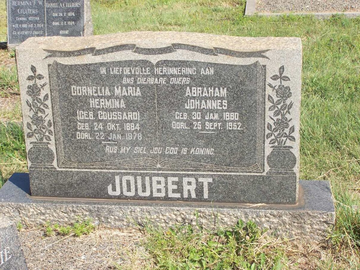 JOUBERT Abraham Johannes 1880-1952 &amp; Cornelia Maria Hermina GOUSSARD 1884-1978