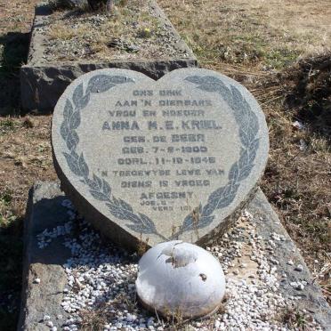 KRIEL Anna M.E. nee DE BEER 1900-1945