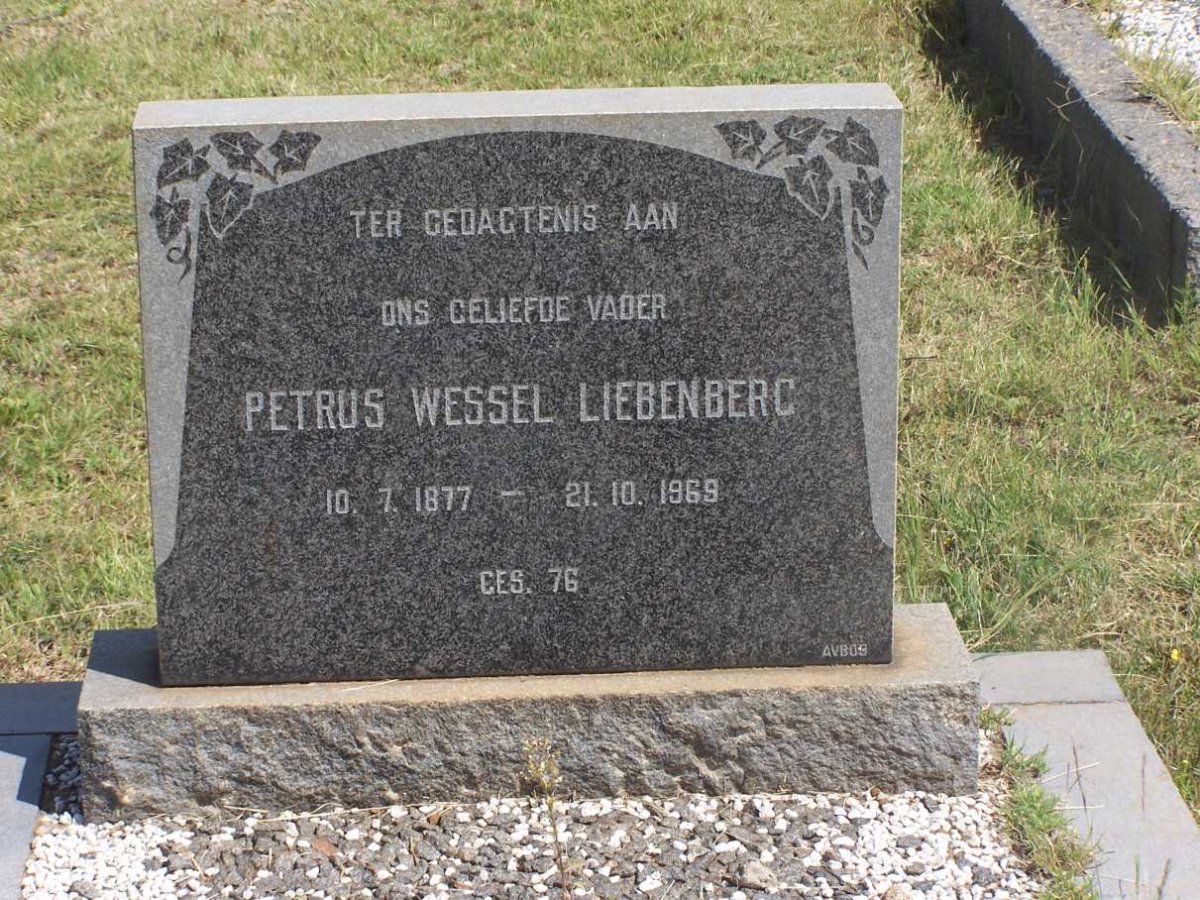 LIEBENBERG Petrus Wessel 1877-1969