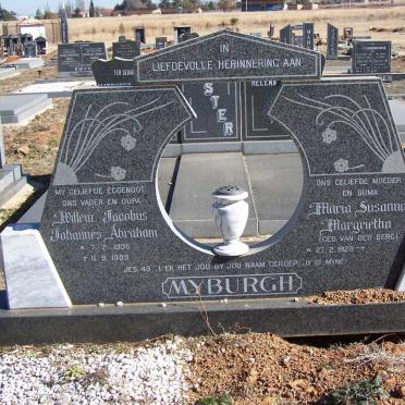 MYBURGH Willem Jacobus Johannes Abraham 1936-1989 &amp; Maria Susanna Margrietha VAN DER BERG 1929-