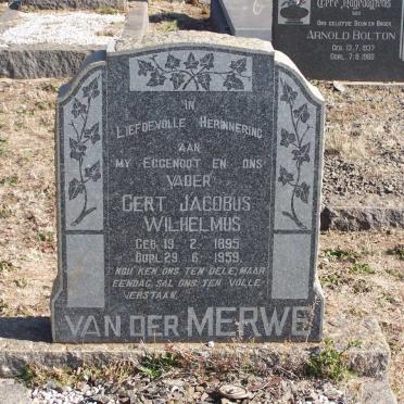 MERWE Gert Jacobus Wilhelmus, van der 1895-1959