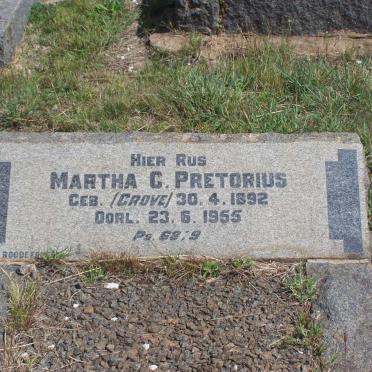 PRETORIUS Martha C. nee GROVE 1892-1955