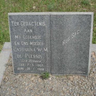 PLESSIS Catharina W.M., du nee BOSMAN 1907-1968