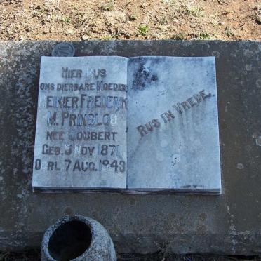 PRINSLOO Reinier Frederik M. nee JOUBERT 1871-1943