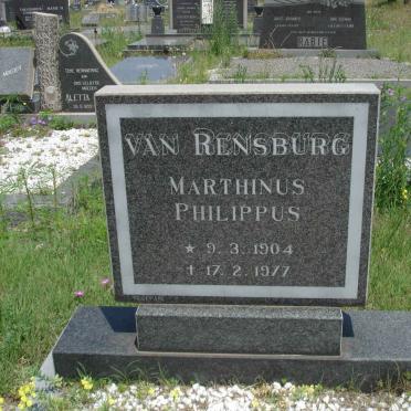 RENSBURG Marthinus Philippus, van 1904-1977