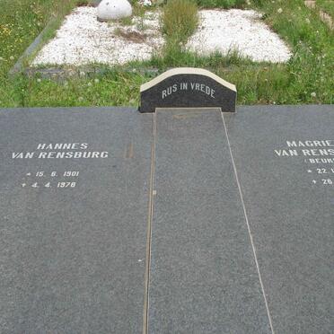 RENSBURG Hannes, van 1901-1978 &amp; Magrieta BEUKES 1901-1976