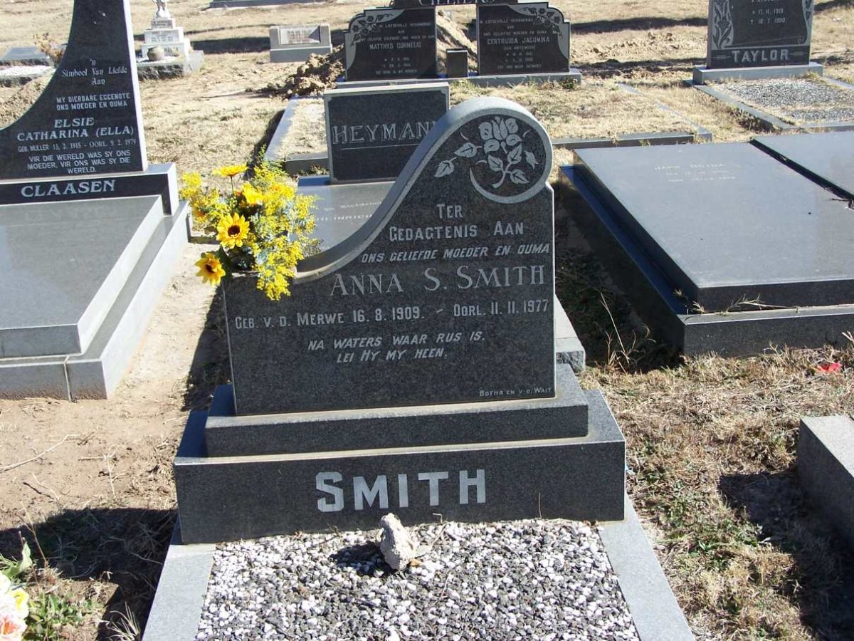 SMITH Anna S. nee VAN DER MERWE 1909-1977