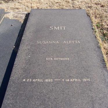 SMIT Susanna Aletta nee HEYMANS 1895-1975