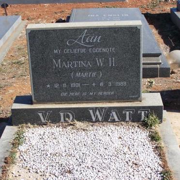 WATT Martina W.H., van der 1901-1989
